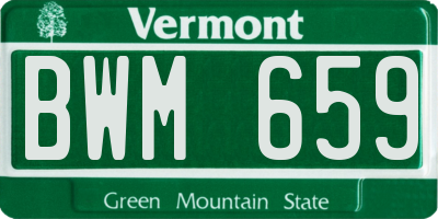 VT license plate BWM659