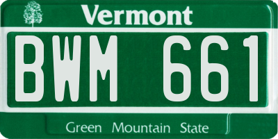 VT license plate BWM661