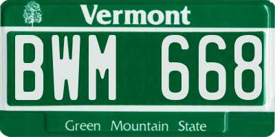 VT license plate BWM668