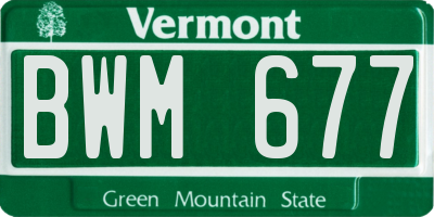 VT license plate BWM677