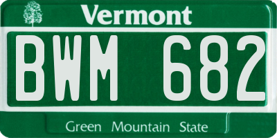 VT license plate BWM682