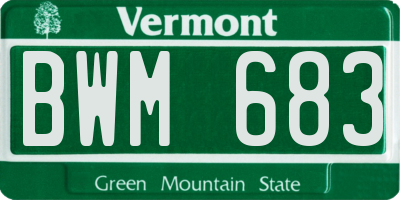 VT license plate BWM683