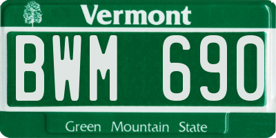 VT license plate BWM690