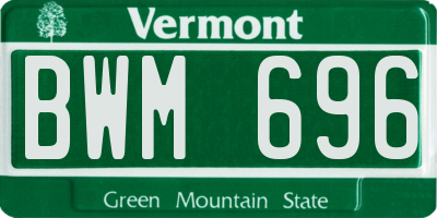 VT license plate BWM696