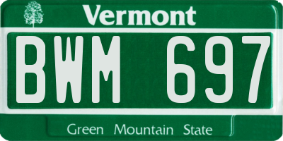 VT license plate BWM697