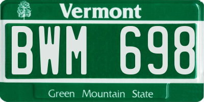 VT license plate BWM698