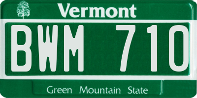 VT license plate BWM710