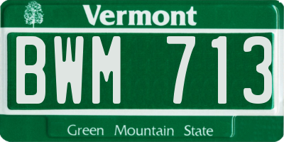 VT license plate BWM713