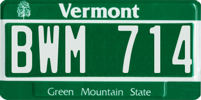 VT license plate BWM714