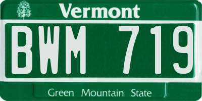 VT license plate BWM719