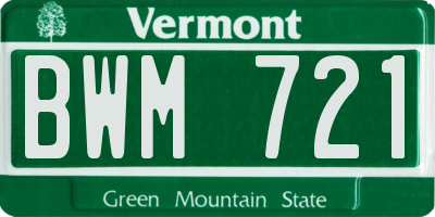 VT license plate BWM721