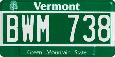 VT license plate BWM738