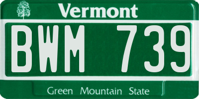 VT license plate BWM739