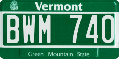 VT license plate BWM740