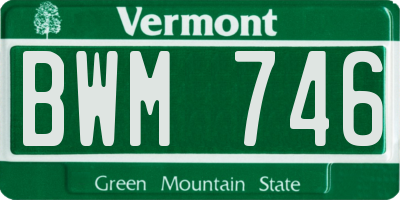 VT license plate BWM746
