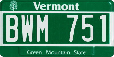 VT license plate BWM751