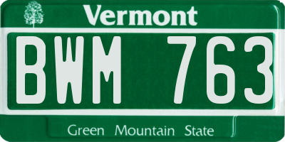VT license plate BWM763