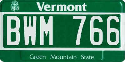 VT license plate BWM766