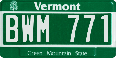 VT license plate BWM771