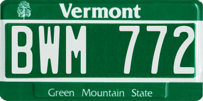 VT license plate BWM772