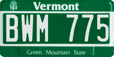 VT license plate BWM775