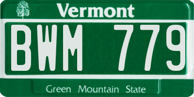VT license plate BWM779