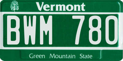 VT license plate BWM780