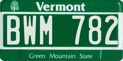 VT license plate BWM782