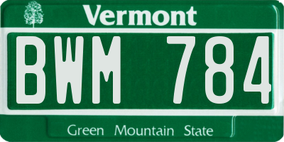 VT license plate BWM784
