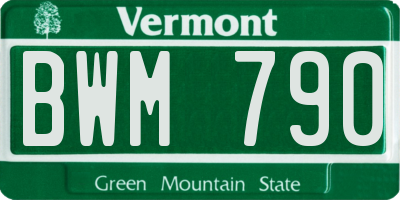 VT license plate BWM790