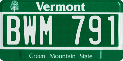 VT license plate BWM791