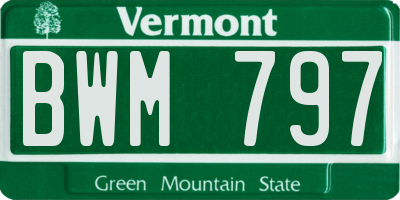 VT license plate BWM797
