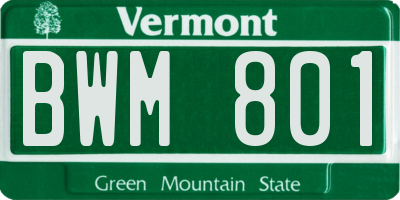 VT license plate BWM801