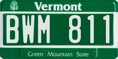 VT license plate BWM811