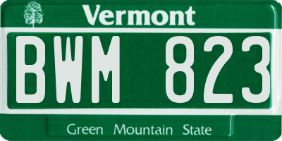 VT license plate BWM823