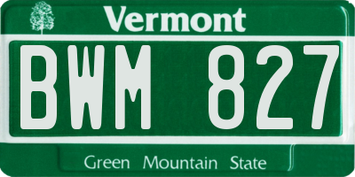 VT license plate BWM827