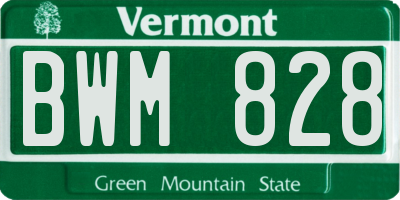 VT license plate BWM828