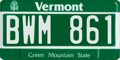 VT license plate BWM861