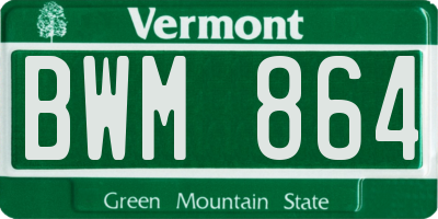 VT license plate BWM864