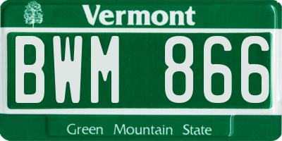 VT license plate BWM866