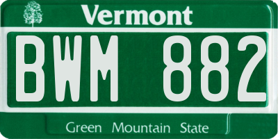 VT license plate BWM882