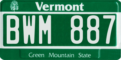 VT license plate BWM887