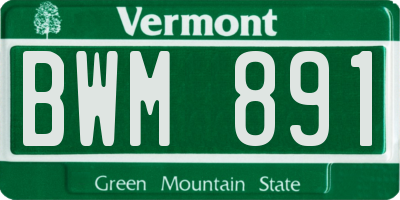 VT license plate BWM891