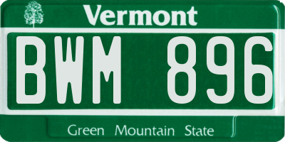 VT license plate BWM896