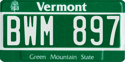 VT license plate BWM897