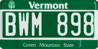 VT license plate BWM898