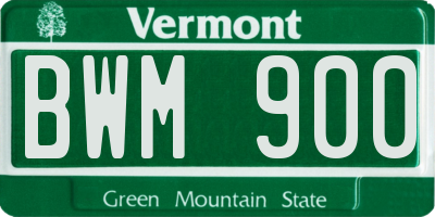 VT license plate BWM900