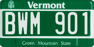 VT license plate BWM901