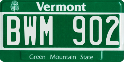 VT license plate BWM902