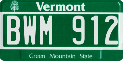 VT license plate BWM912
